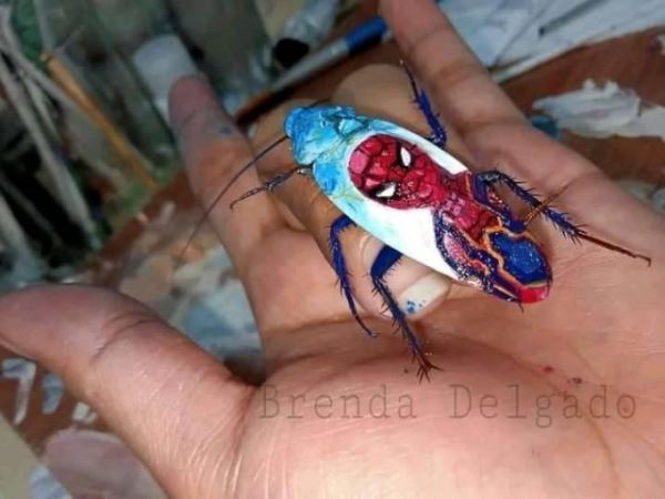 Филиппинская художница-самоучка превращает мёртвых тараканов в миниатюрные произведения искусства (9 фото)